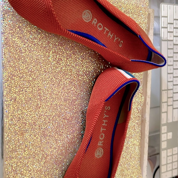 Rothy’s persimmon marine heel stripe flat women’s size 7.5 - Picture 3 of 7